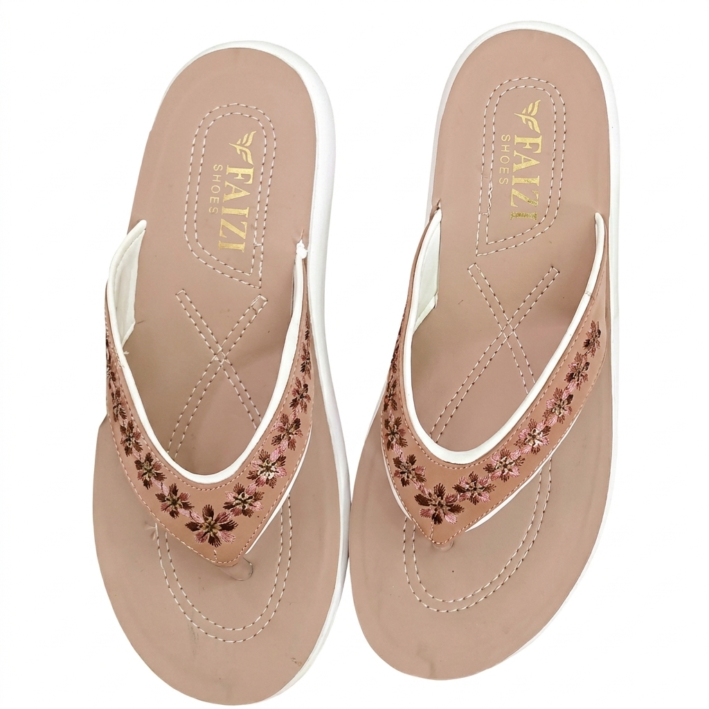 Faizi Ladies Chappal - Pink - Image 3