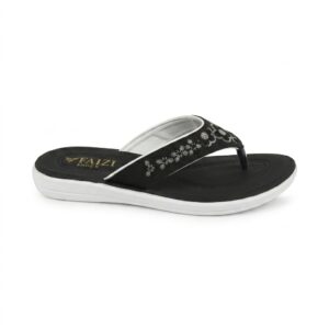 Faizi Ladies Chappal - Black