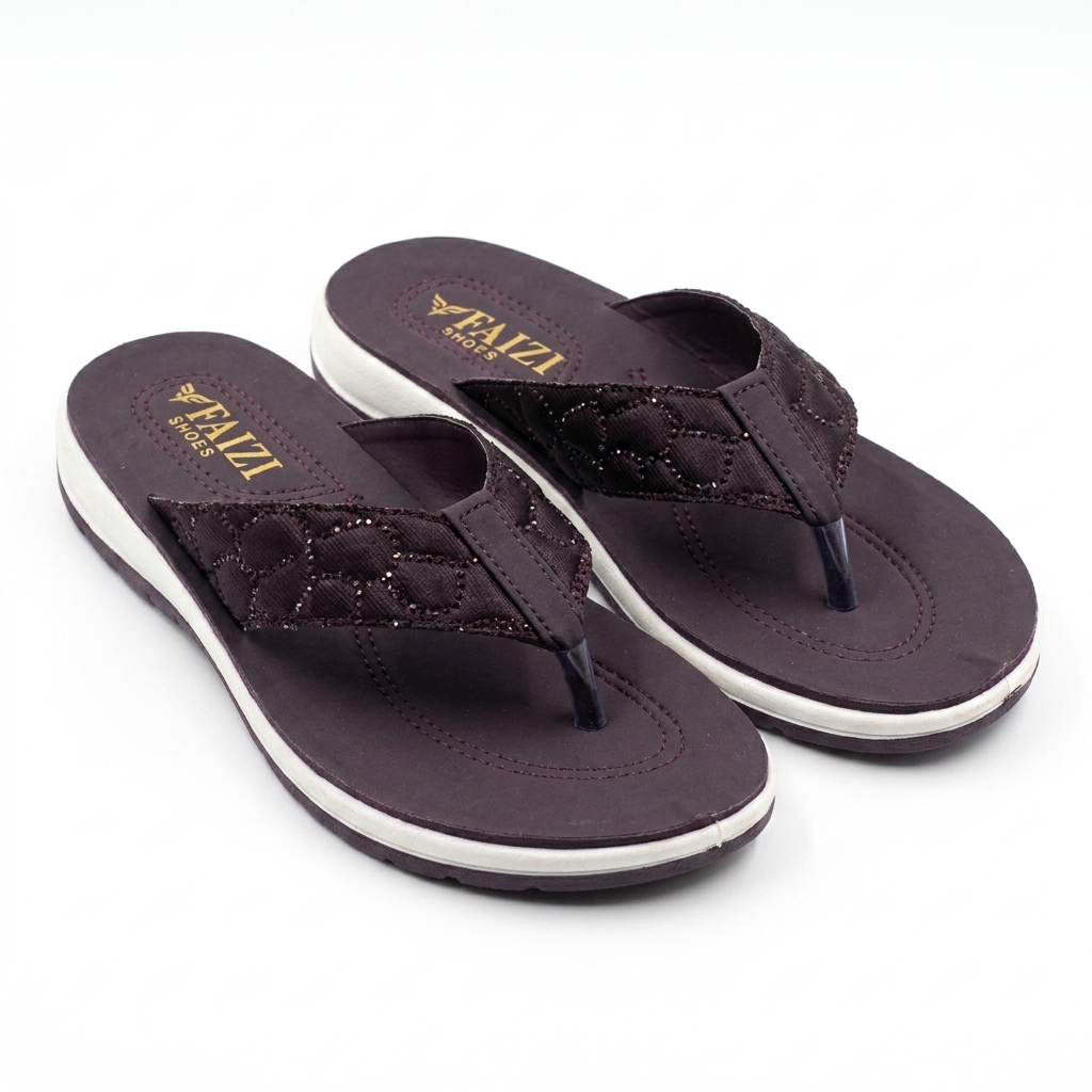 Faizi Ladies Chappal - Purple - Image 4