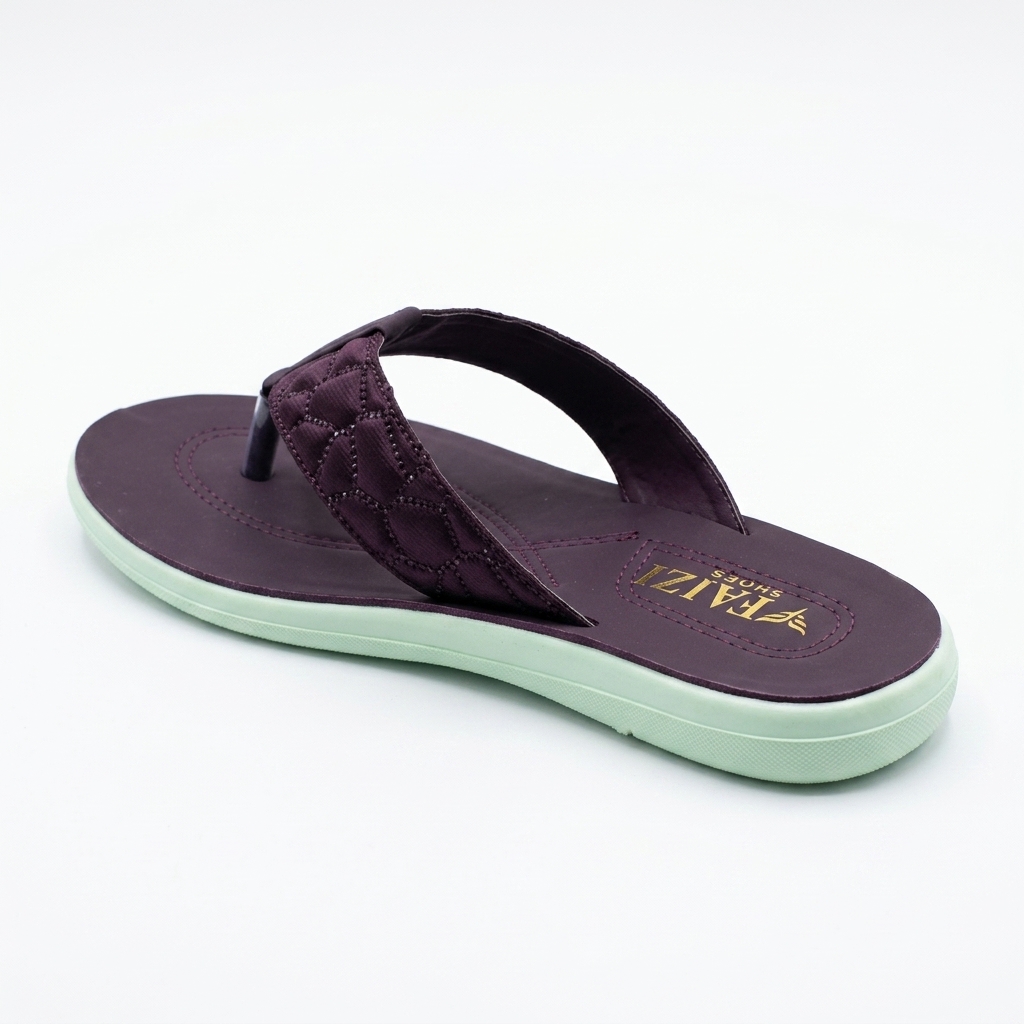 Faizi Ladies Chappal - Purple - Image 5