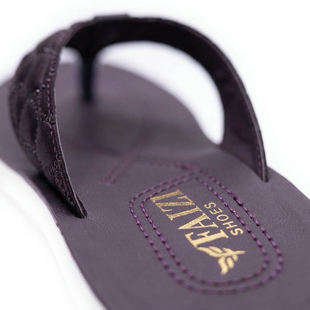 Faizi Ladies Chappal - Purple - Image 3