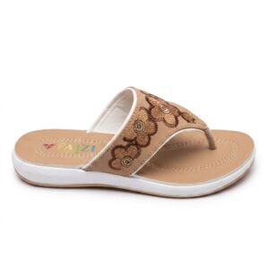 Faizi Ladies Chappal - Brown