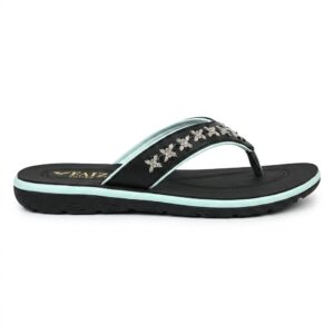 Faizi Ladies Chappal - Black