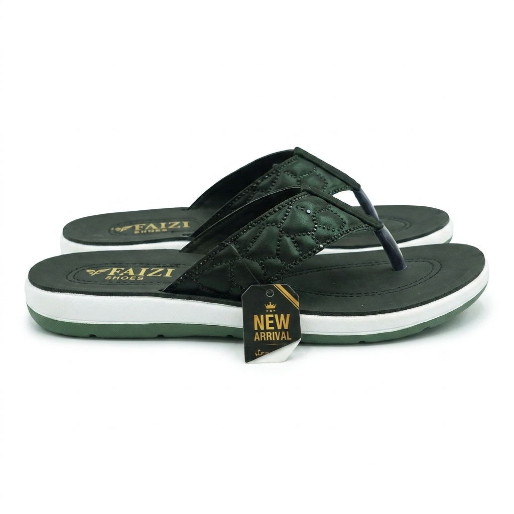 Faizi Ladies Chappal - Green