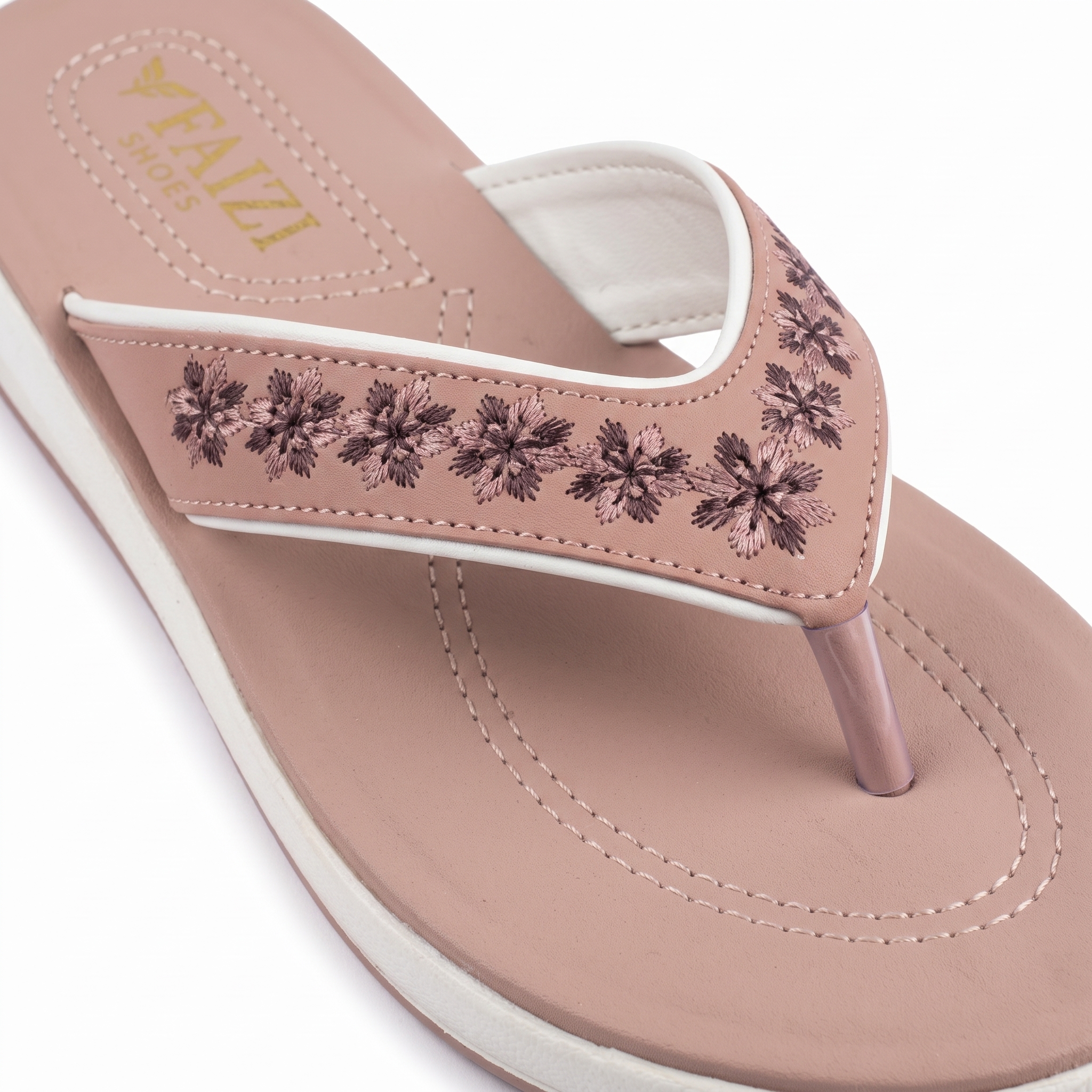 Faizi Ladies Chappal - Pink - Image 2