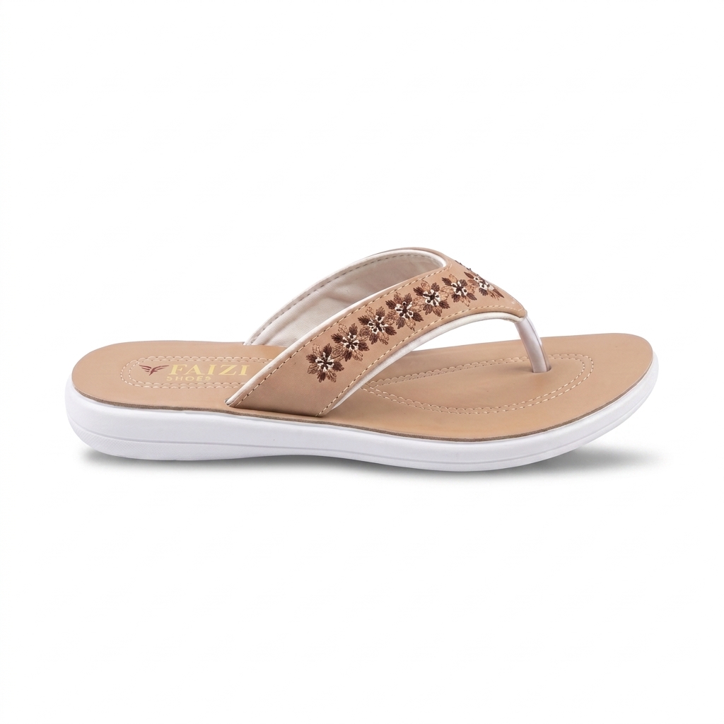 Faizi Ladies Chappal - Brown
