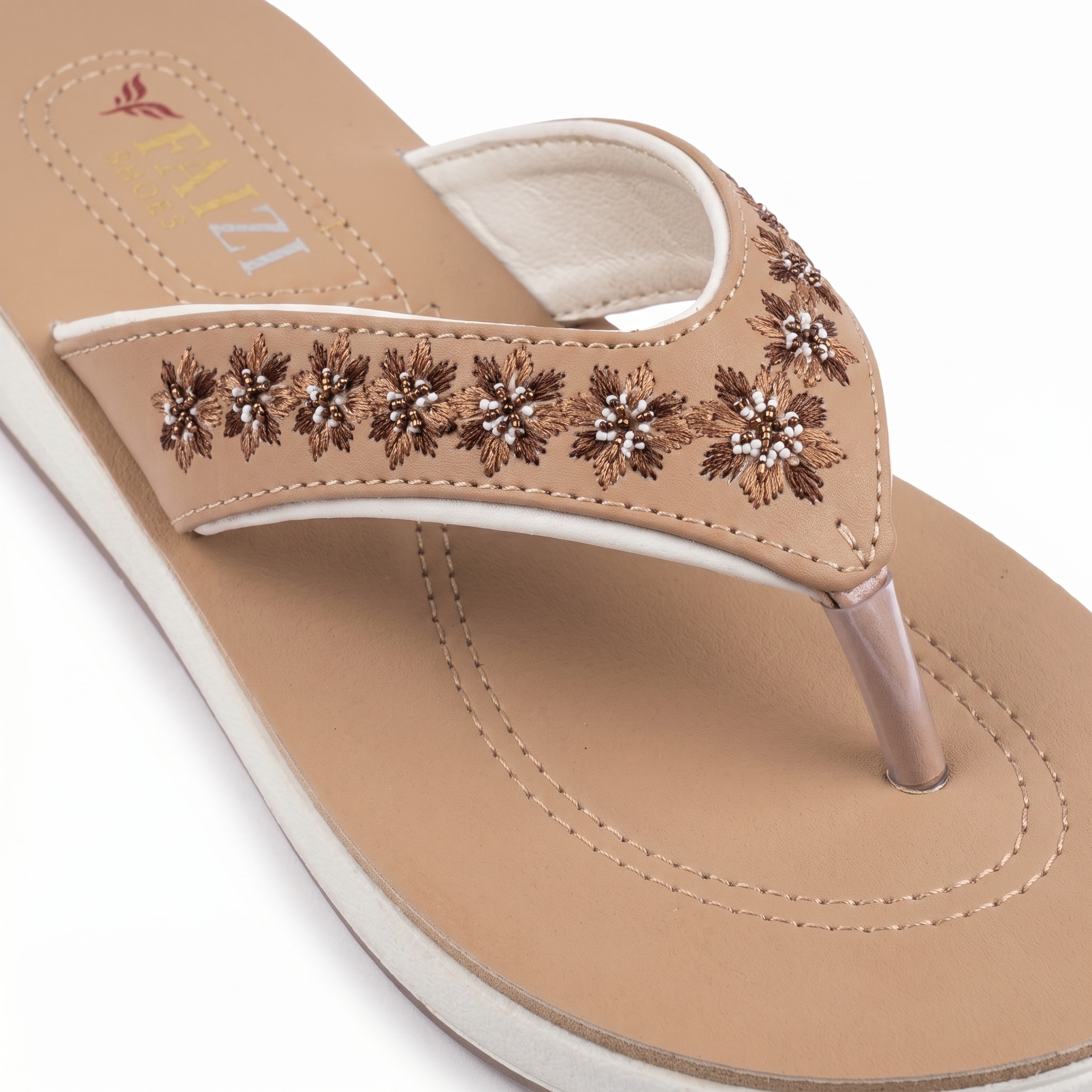 Faizi Ladies Chappal - Brown - Image 2